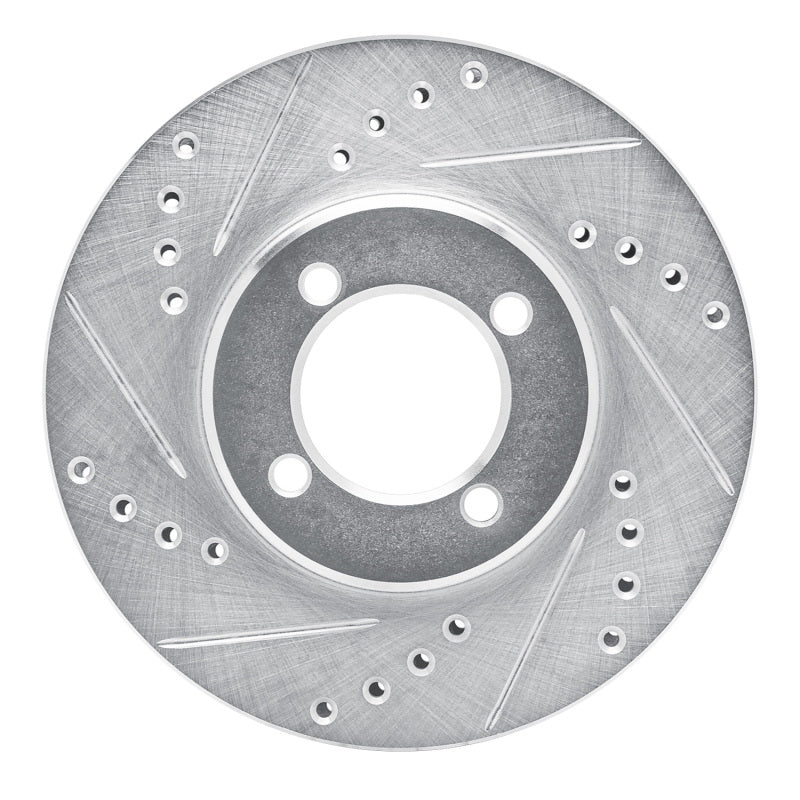 R1 Concepts R1 84-87 Toyota Corolla (US/Canada) Front Left Drilled & Slotted Silver Brake Rotor