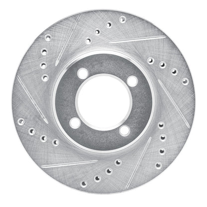 R1 Concepts R1 84-87 Toyota Corolla (US/Canada) Front Left Drilled & Slotted Silver Brake Rotor