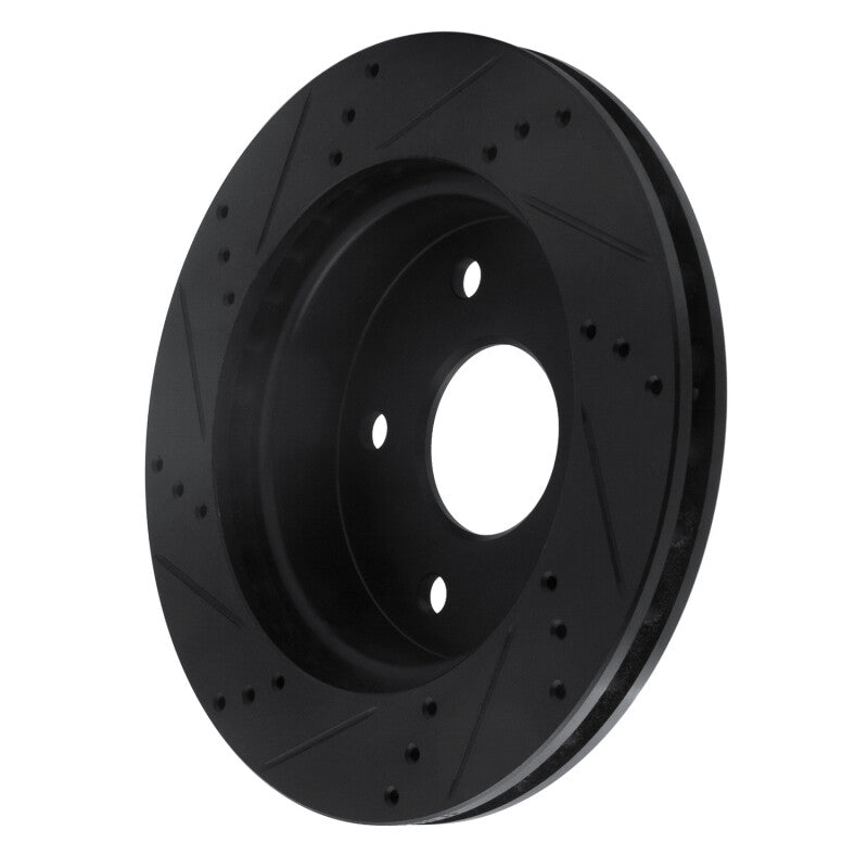 R1 Concepts R1 05-11 Dodge Dakota RWD Front Right Drilled & Slotted Black Brake Rotor