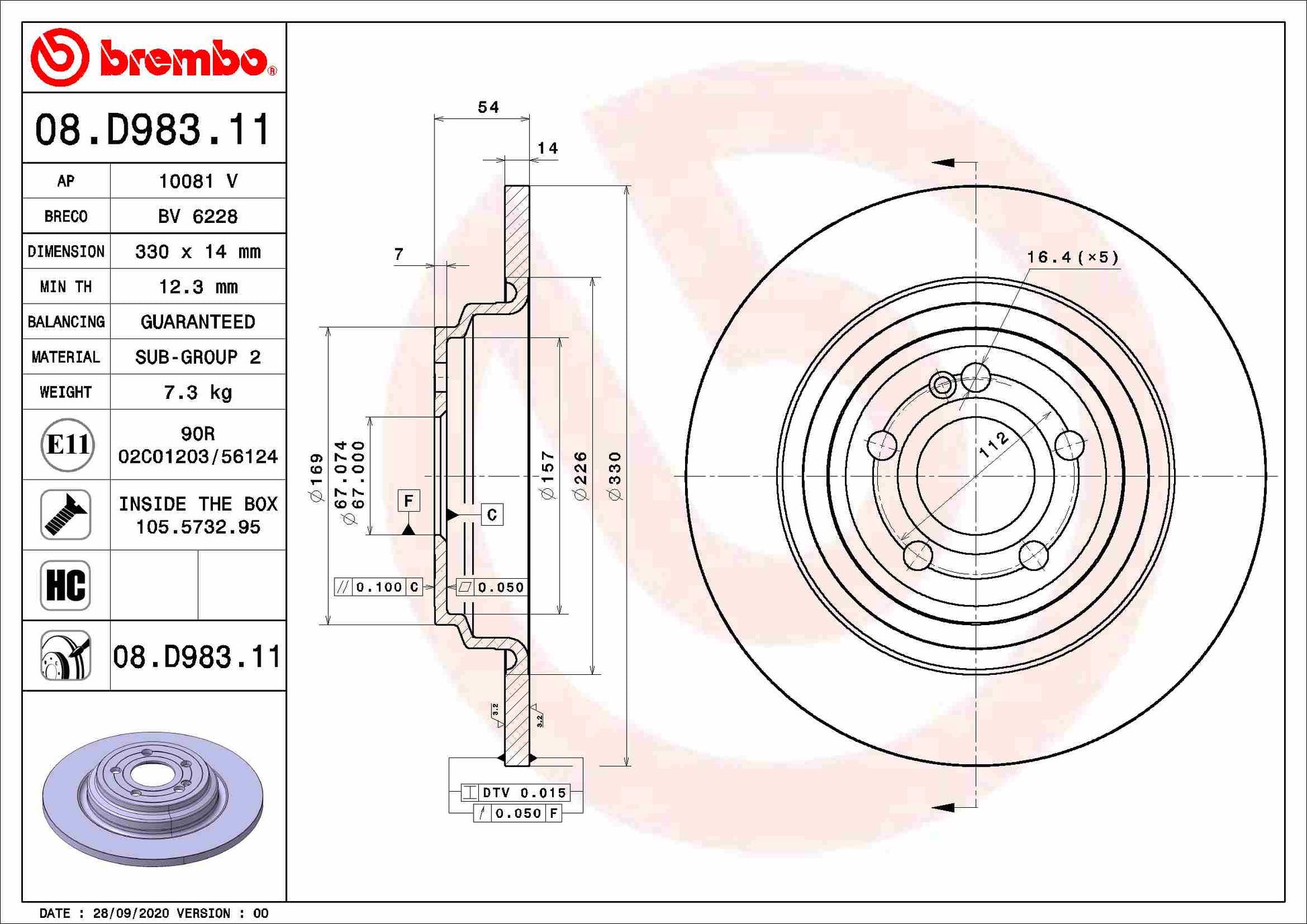 TOURMAX BCR-412 Disc Brake Caliper Repair Kit