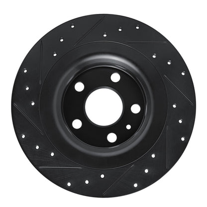 R1 Concepts R1 18-25 Volvo XC60 Rear Right Drilled & Slotted Black Brake Rotor