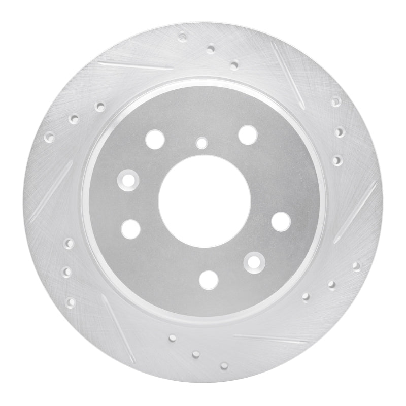 R1 Concepts R1 86-91 Mazda RX-7 Rear Right Drilled & Slotted Silver Brake Rotor