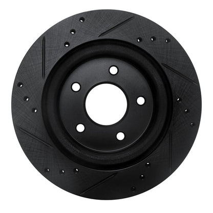 R1 Concepts R1 17-25 Nissan X-Trail (Mexico) Rear Right Drilled & Slotted Black Brake Rotor