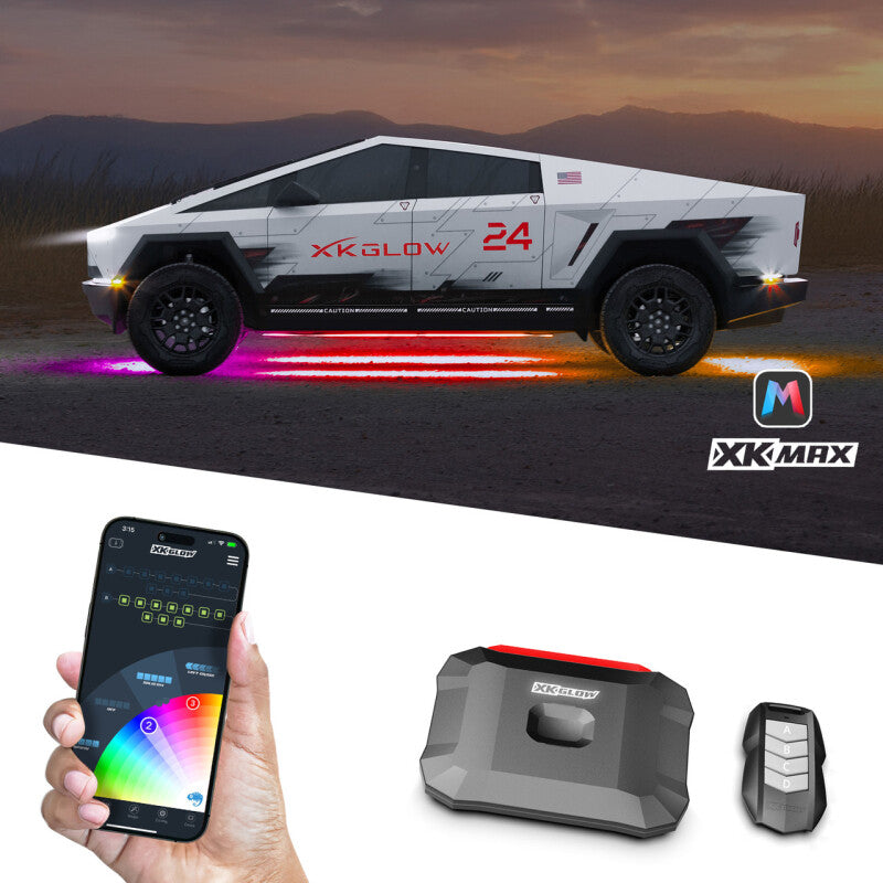 XKGLOW XK Glow Tesla Cybertruck XKMax LED Underglow Light Kit w/ RGBW Chasing Lights