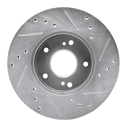R1 Concepts R1 89-99 Infiniti I30 Front Left Drilled & Slotted Silver Brake Rotor