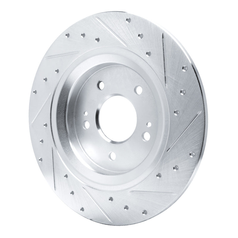 R1 Concepts R1 21-25 Hyundai SANTA FE Rear Left Drilled & Slotted Silver Brake Rotor