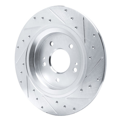 R1 Concepts R1 21-25 Hyundai SANTA FE Rear Left Drilled & Slotted Silver Brake Rotor