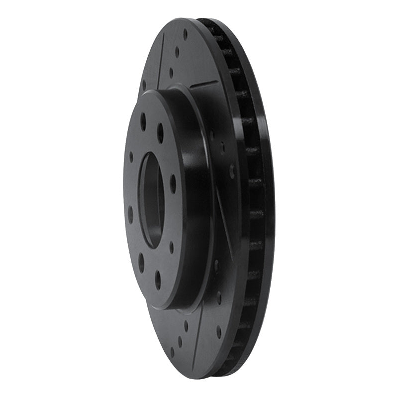 R1 Concepts R1 88-07 Dodge Colt Front Left Drilled & Slotted Black Brake Rotor
