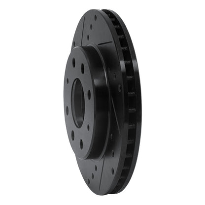 R1 Concepts R1 88-07 Dodge Colt Front Left Drilled & Slotted Black Brake Rotor