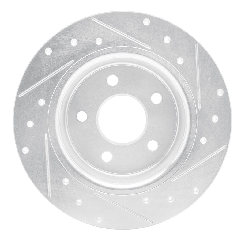 R1 Concepts R1 87-91 Chrysler TC Maserati Rear Left Drilled & Slotted Silver Brake Rotor