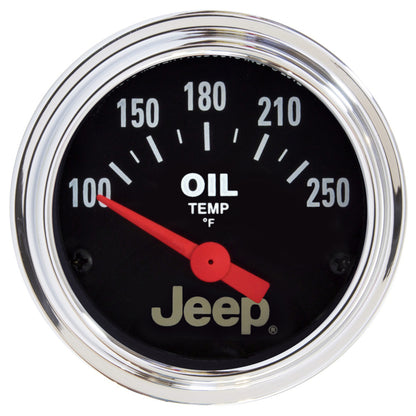 Autometer Jeep 52.4mm Short Sweep Electronic 100-250 Def F Oil Temperature Gauge