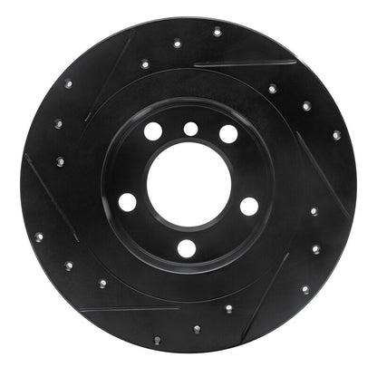 R1 Concepts R1 2013-2016 Mini Cooper Countryman Rear Right Drilled & Slotted Black Brake Rotor