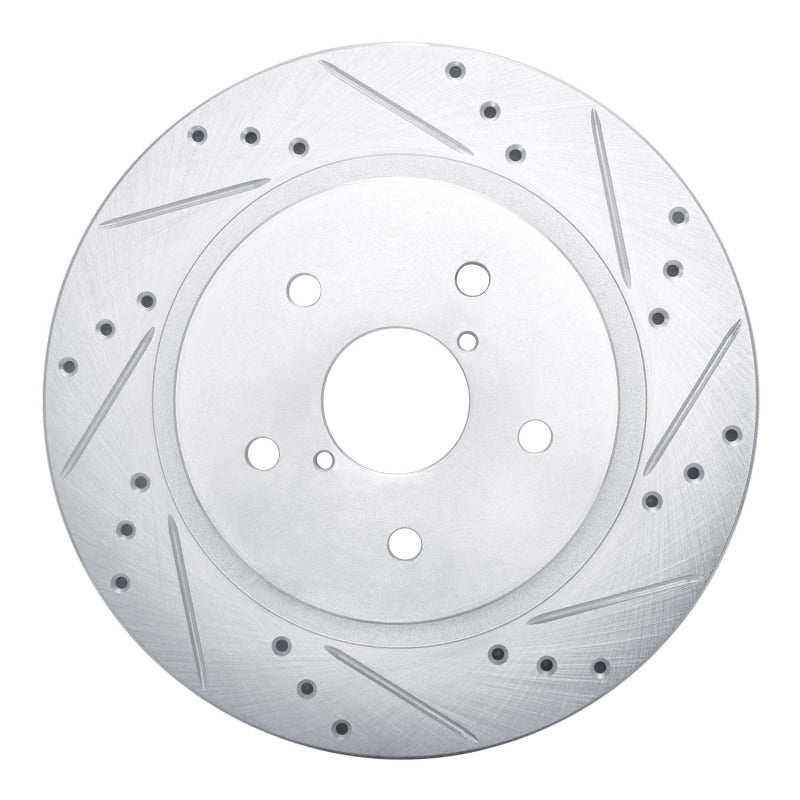 R1 Concepts R1 2015-2025 Subaru WRX Rear Right Drilled & Slotted Silver Brake Rotor