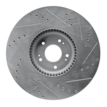 R1 Concepts R1 12-17 Genesis G80 Front Left Drilled & Slotted Silver Brake Rotor