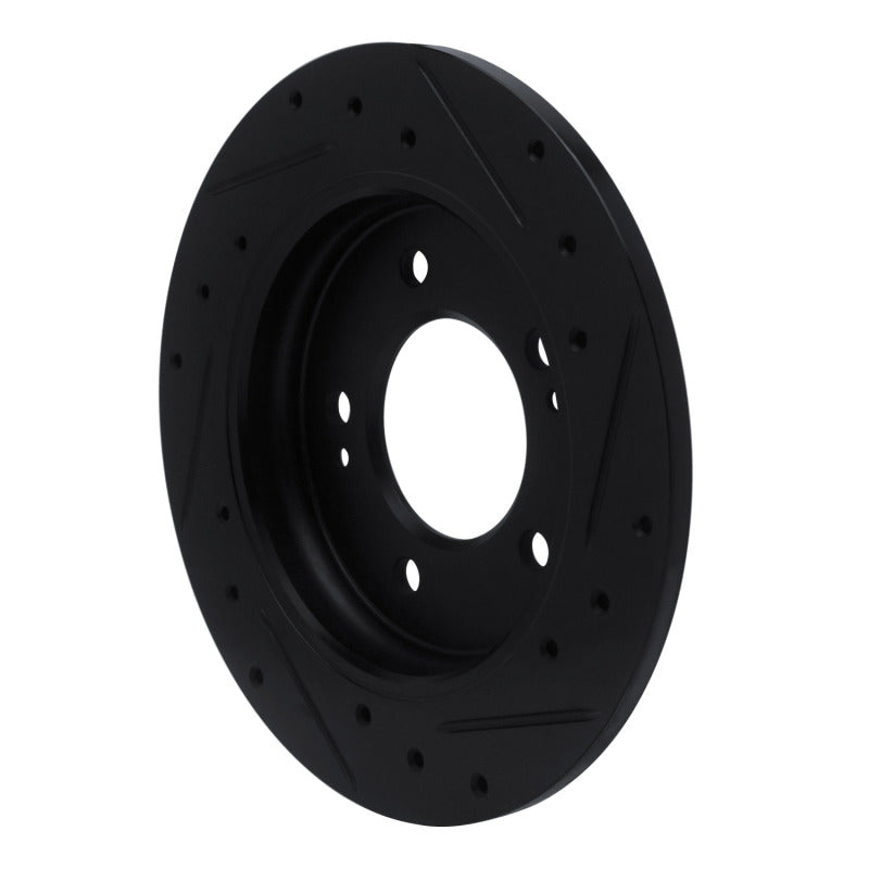 R1 Concepts R1 17-25 Hyundai Elantra GT Rear Left Drilled & Slotted Black Brake Rotor