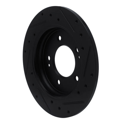 R1 Concepts R1 17-25 Hyundai Elantra GT Rear Left Drilled & Slotted Black Brake Rotor