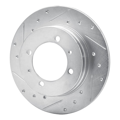R1 Concepts R1 88-93 Dodge COLT Rear Left Drilled & Slotted Silver Brake Rotor