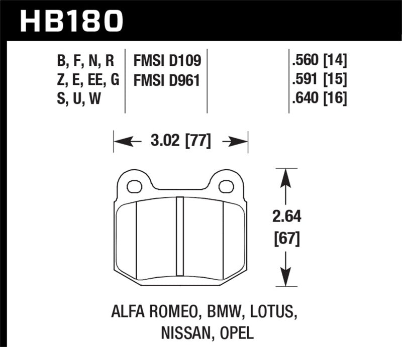 Hawk Performance Hawk 03-06 Evo / 04-09 STi / 03-07 350z Track DTC-30 Rear Pads