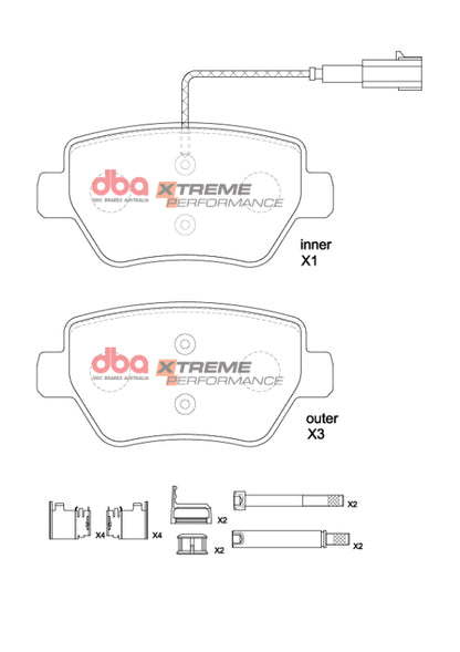 DBA 15-16 Maserati Quattroporte (w/360mm Front Rotor) XP Performance Rear Brake Pads