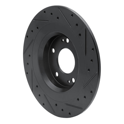 R1 Concepts R1 13-25 Mitsubishi Eclipse Cross Rear Left Drilled & Slotted Black Brake Rotor