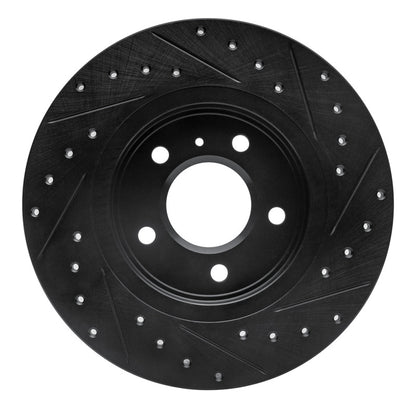 R1 Concepts R1 05-05 Buick Terraza Rear Left Drilled & Slotted Black Brake Rotor