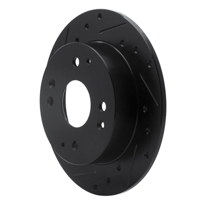 R1 Concepts R1 98-02 Acura CL Rear Left Drilled & Slotted Black Brake Rotor
