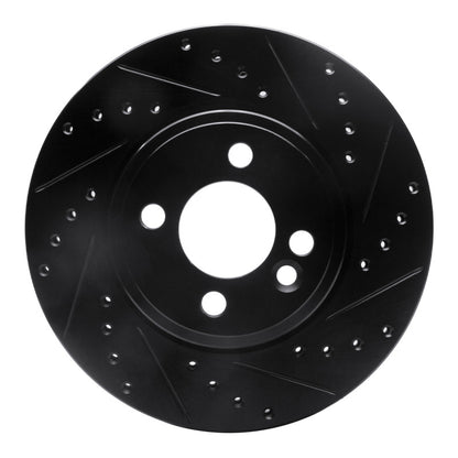 R1 Concepts R1 07-15 Mini Cooper (Excl Clubman) Front Right Drilled & Slotted Black Brake Rotor