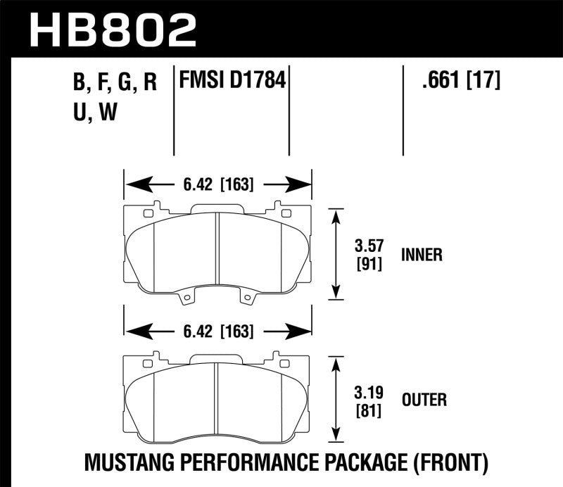 Hawk Performance Hawk 15-17 Ford Mustang Performance Package HPS 5.0 Front Brake Pads