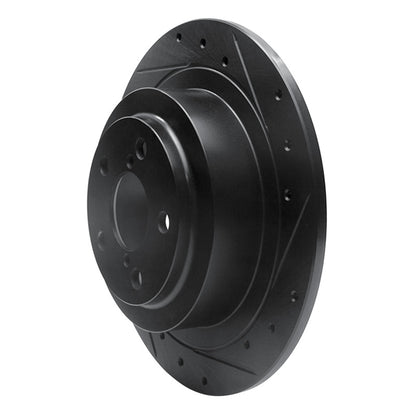 R1 Concepts R1 00-06 Subaru BAJA Rear Right Drilled & Slotted Black Brake Rotor