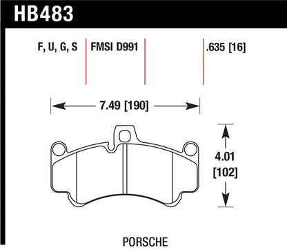 Hawk Performance Hawk 08 Porsche 911 Targa 4/4S/03-05 911 GT2/04-08 GT3/07-08 Turbo DTC-70 Race Front Brake Pads