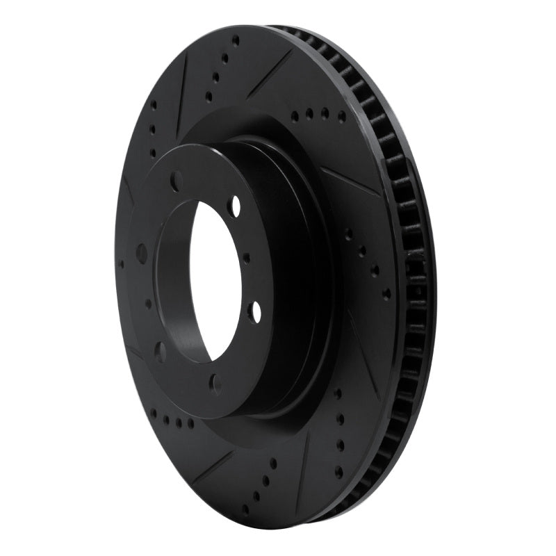 R1 Concepts R1 10-24 Lexus GX460 Front Left Drilled & Slotted Black Brake Rotor