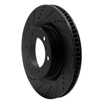 R1 Concepts R1 10-24 Lexus GX460 Front Left Drilled & Slotted Black Brake Rotor