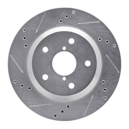 R1 Concepts R1 19-25 Subaru Impreza Rear Left Drilled & Slotted Silver Brake Rotor