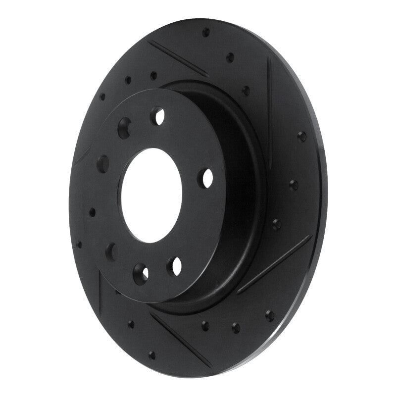 R1 Concepts R1 14-25 Mazda 3 Rear Right Drilled & Slotted Black Brake Rotor