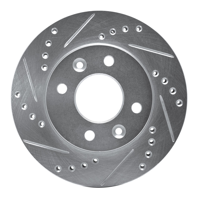 R1 Concepts R1 83-85 Renault R18I Front Left Drilled & Slotted Silver Brake Rotor