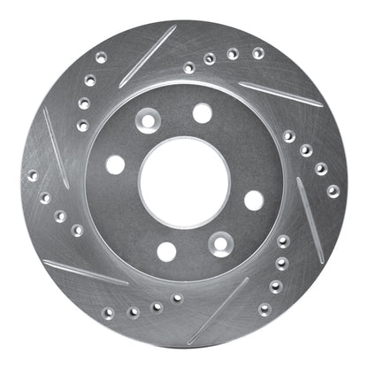 R1 Concepts R1 83-85 Renault R18I Front Left Drilled & Slotted Silver Brake Rotor