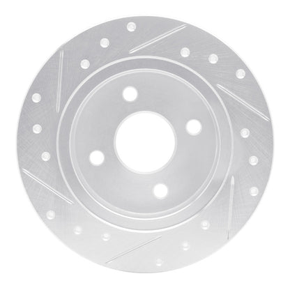 R1 Concepts R1 91-98 Saturn SC1 Rear Right Drilled & Slotted Silver Brake Rotor