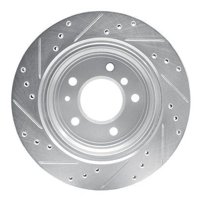 R1 Concepts R1 91-95 BMW 540I Rear Right Drilled & Slotted Silver Brake Rotor