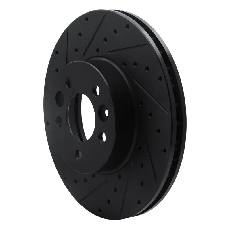 R1 Concepts R1 98-02 Ford Crown Victoria Front Left Drilled & Slotted Black Brake Rotor