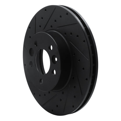 R1 Concepts R1 98-02 Ford Crown Victoria Front Left Drilled & Slotted Black Brake Rotor