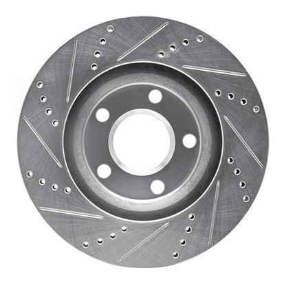 R1 Concepts R1 97-05 Buick Riviera Front Right Drilled & Slotted Silver Brake Rotor