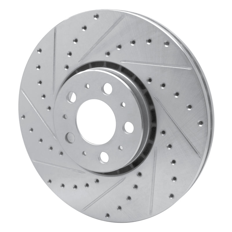 R1 Concepts R1 03-14 Volvo XC90 Front Left Drilled & Slotted Silver Brake Rotor