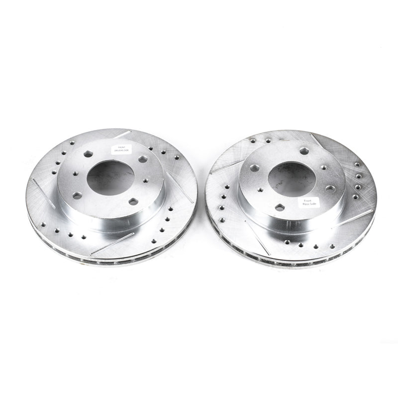 PowerStop Power Stop 89-96 Nissan 240SX Front Evolution Drilled & Slotted Rotors - Pair