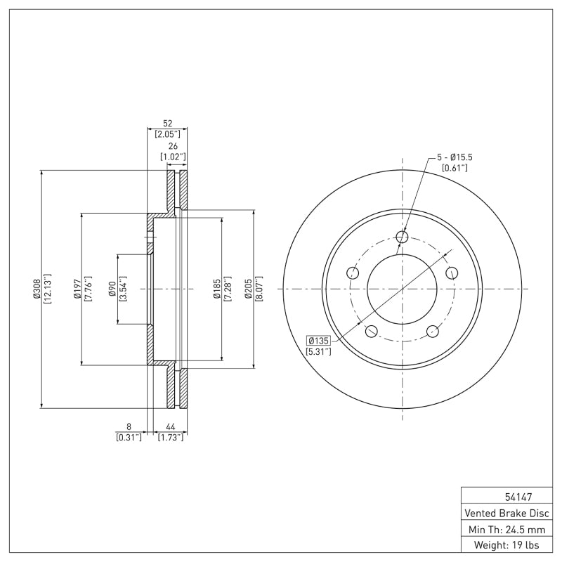 DFC 97-04 Ford F-150 4WD Front Brake Rotor