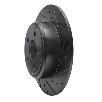 R1 Concepts R1 05-23 Chrysler 300 Rear Right Drilled & Slotted Black Brake Rotor