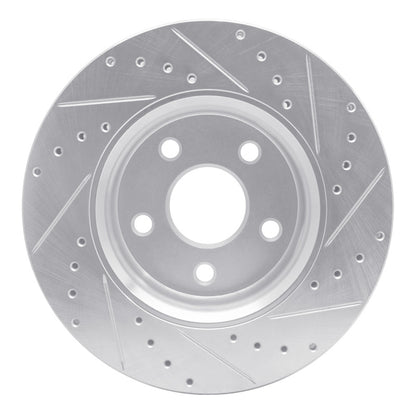 R1 Concepts R1 11-22 Dodge Durango Front Left Drilled & Slotted Silver Brake Rotor