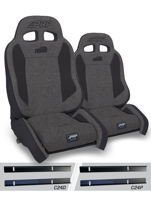 PRP Seats PRP 03-06 Jeep Wrangler TJ Enduro Elite Suspension Seat Crawl Edition - Gray (Pair)