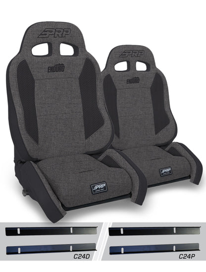 PRP Seats PRP 03-06 Jeep Wrangler TJ Enduro Elite Suspension Seat Crawl Edition - Gray (Pair)