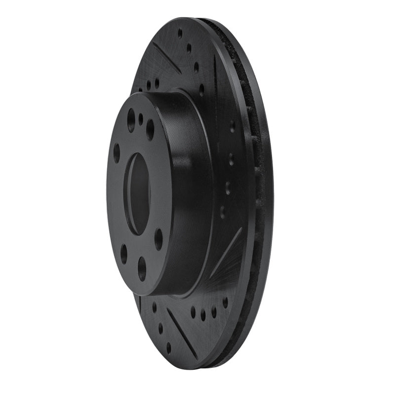 R1 Concepts R1 94-97 Ford Aspire Front Right Drilled & Slotted Black Brake Rotor