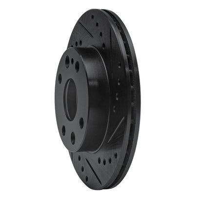R1 Concepts R1 94-97 Ford Aspire Front Right Drilled & Slotted Black Brake Rotor